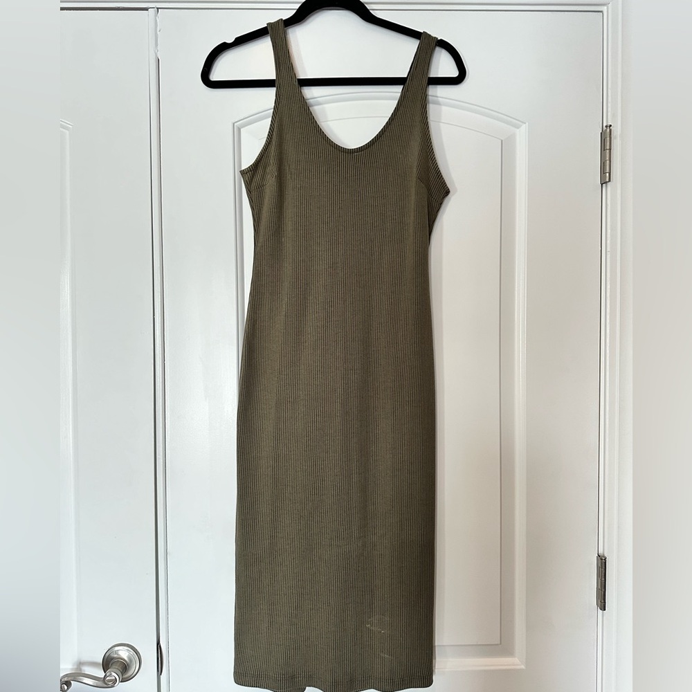 Lush Olive Green Midi Dress